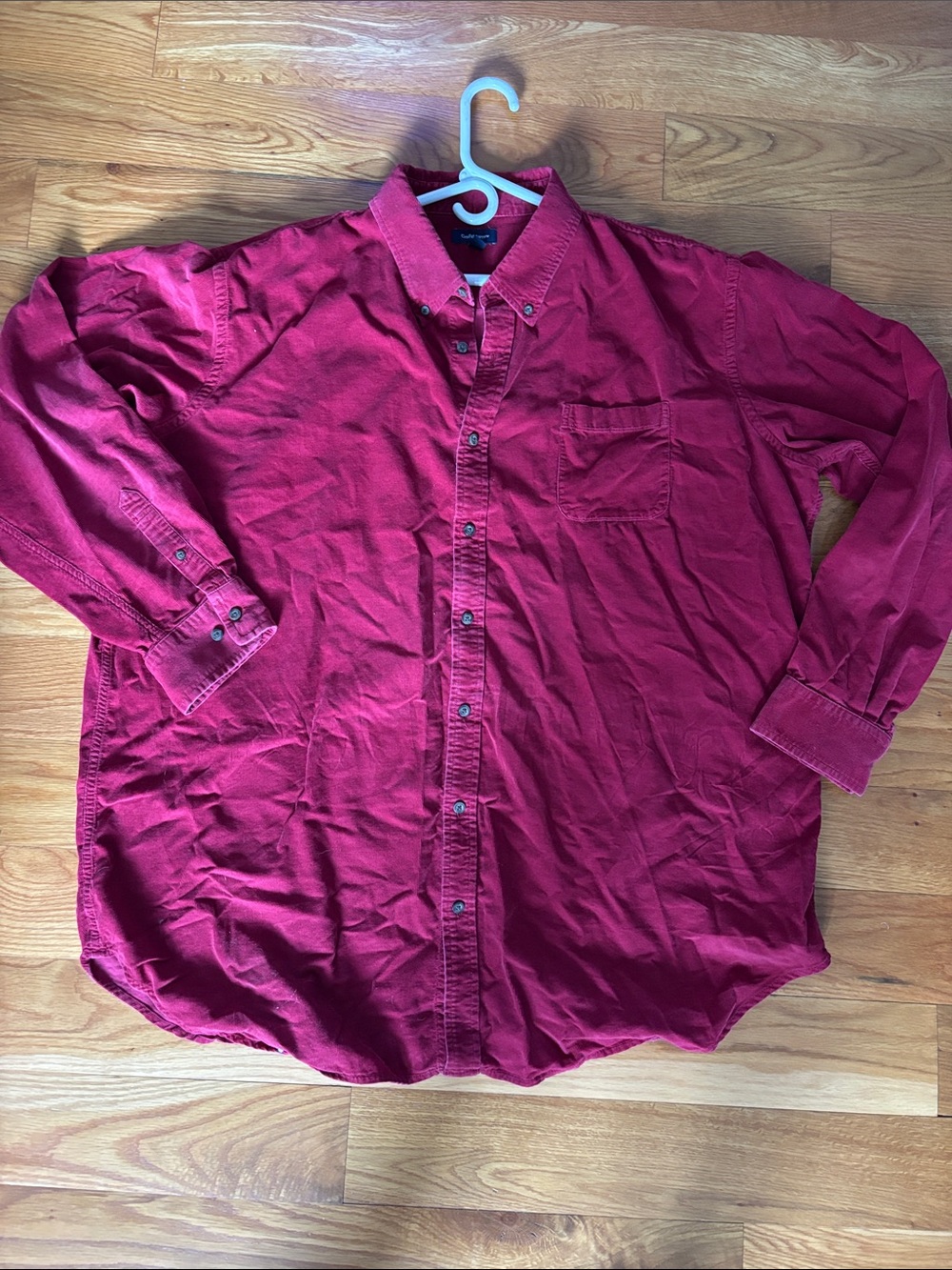 Classic Button-Down corduroy Long-Sleeve Shirt - Deep Wine Red by Croft & Barrow